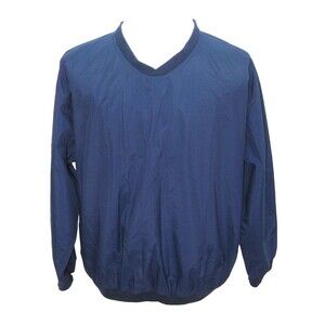 TOTES Men's (Size Medium) Solid Blue 100% Nylon Pullover Rain Jacket Golf Coat